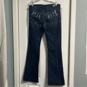 Rock & Republic Kasandra Flare denim jeans with bling pockets women’s size 32